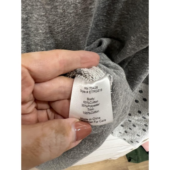 Evy's Tree Hoodie Womens Medium Gray Zip Longline Patchwork Floral ETJRGS18 - Picture 7 of 7